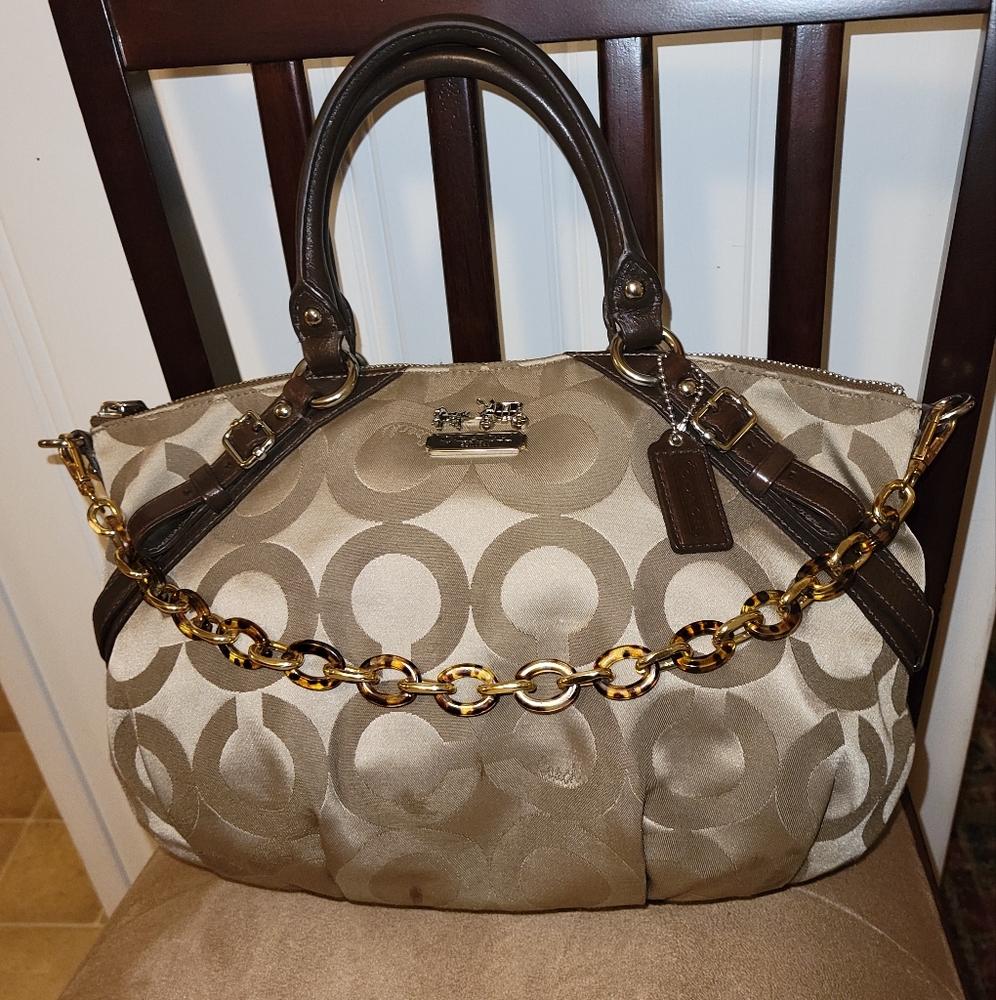 Coach handbag signature print